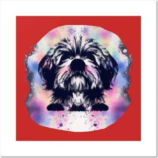 Lhasa Apso Acid Wash Minimal Artwork Posters and Art